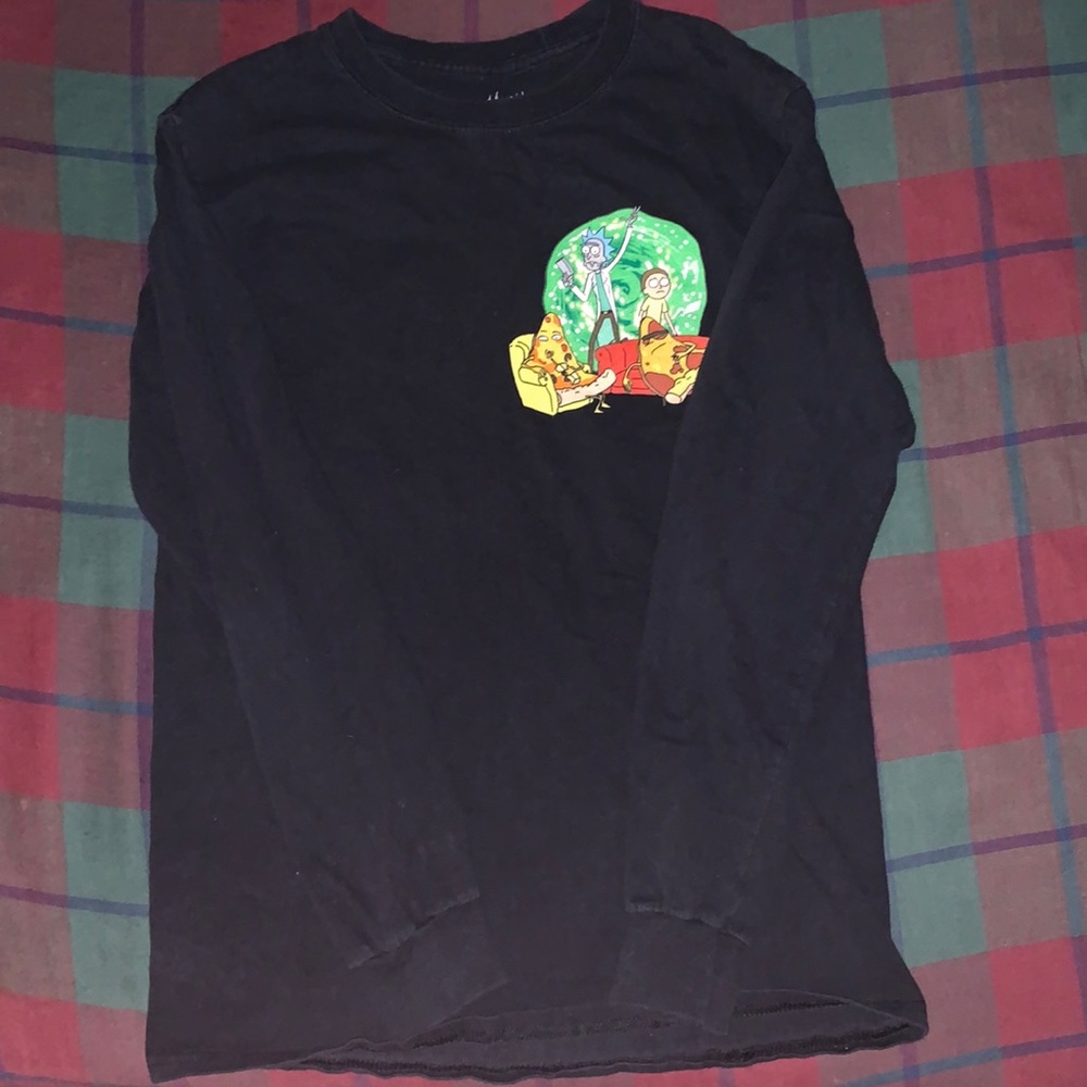 Rick and Morty Black Long Sleeve Size S